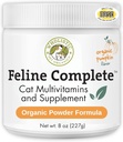 Wholistic Pet Organics Feline Complete Organic Pumpkin - 8 Oz - Multivitamine & Probiotic Powder for Cats - Natural Cat Food & Digestieve Ondersteuning