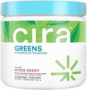 Cira Daily Greens - natuurlijk zoet, Organische Spirulina Superfood Poeder met Premium, Antioxidant-Rich Ingrediënten voor ontbloting, spijsvertering, & energie - gemengde Berry, 30 porties