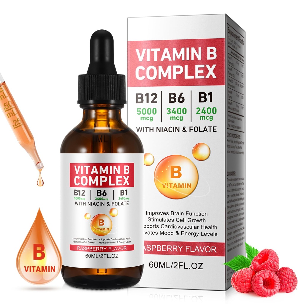 Vitamine B Complex Vloeistof, Vegan Vitamin B12 Liquid Drops 