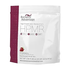 Bariatrische Voordeel Hoge Proteïne Maaltijd Vervanging Drank Mix, Proteïne Poeder Wei Isolaat voor Gastrische Bypass en Sleeve Gastrectomie Patiënten, 27g Proteïne, Lactosevrij - Aardbei - 28 Servers