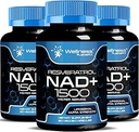 WELZIJN LABSRX NAD Supplement, 1500mg - Liposomal NAD+ Supplement met Resveratrol, NAD Plus Boosting - Ondersteuning Cellular Health & Healthy Aging - Ultra Strength Capsules, USA Made - 3 Pack