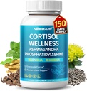 CORTISOL Wellness Ashwagandha 14-in-1 Natuurlijke Blend met Fosfatidylserine Magnolia Rhodiola St. John's Wort Peppermint Bacopa - 150 Tel - Made & Tested in The USA
