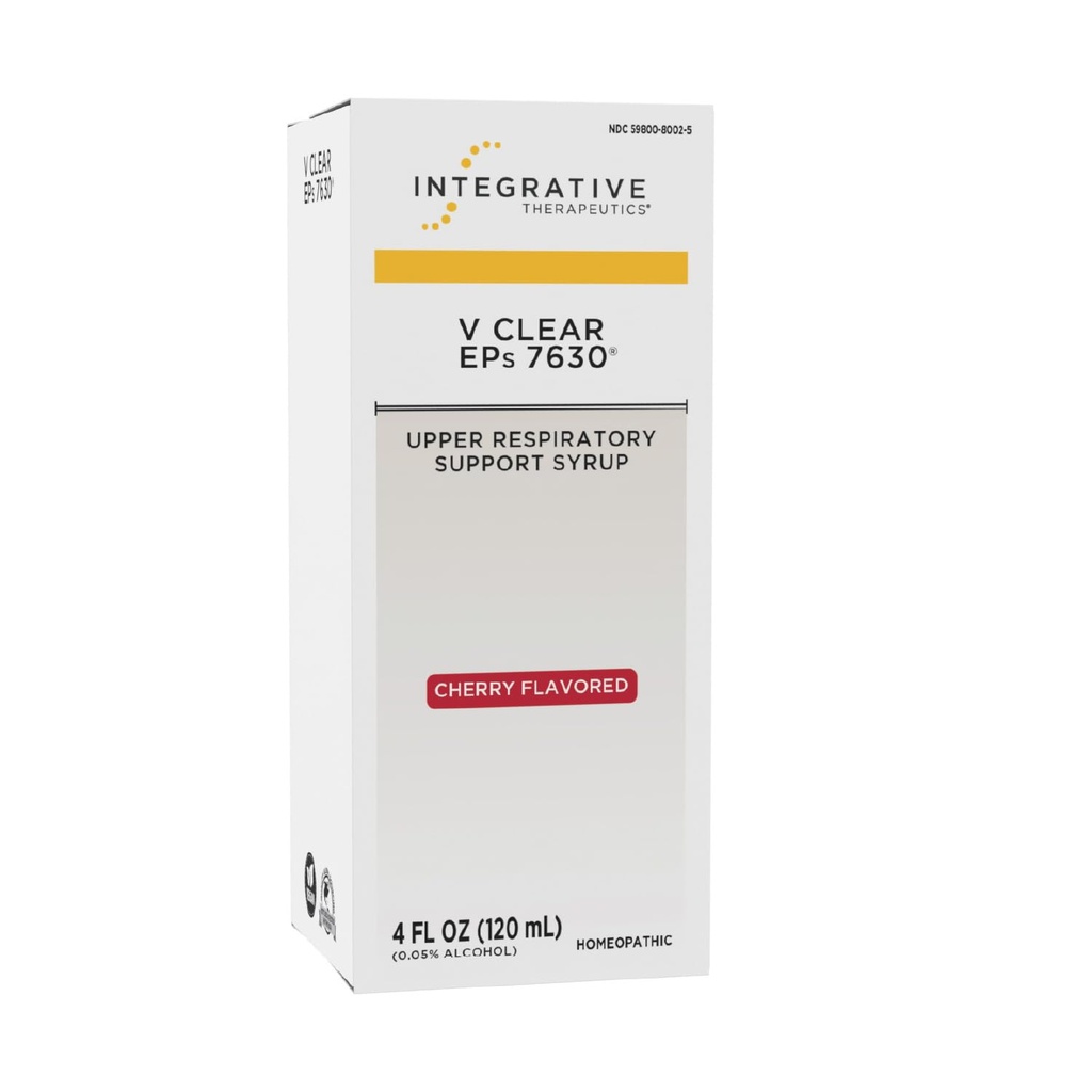 Integrative Therapeutics V Clear EPs 7630 - Ondersteunt het ongemak van keel-, neus- en bronchiale irritaties - Bovenademhalings- en longondersteuning tijdens de algemene koude voor kinderen en volwassenen - Cherry, 4 oz