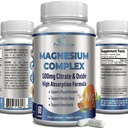 Hoge Absorptie Magnesium Citrate Complex 500mg Magnesium Citrate &amp; ›› Ondersteunt Kalme Slaap, Spier Kramp Relief, Muscle Recovery, Gezonde Tanden & Bones, Non-GMO 60 Plantaardige Capsules