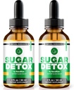 NutraRize (2 pack) gouttes de détox de sucre, gouttes de détox de sucre, défi de détox de sucre de 21 jours, nettoyage liquide tout naturel pour les débutants, haute formule de sang Gotas critiques (60 portions)