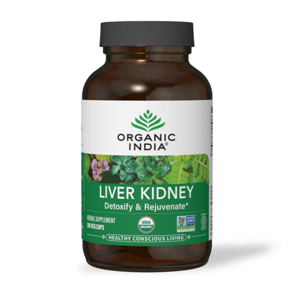 ORGANISCHE INDIA Lever en nieren Reiniging Detox Reparatie - Herbal Supplement - Reinigen & Verjongen, Ondersteunt gezonde lever en nieren functie, Veganistan, USDA Certified Organic, Non-GMO - 180 Capsules