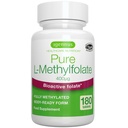 Igennus Pure Methyl Folate 400 mcg, 180 Tablets, 5-MTHF Active Folate (B9)