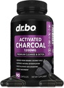 Geactiveerde Charcoal Capsules Reinigen Detox - 1200mg Biologische Kokoskool Pillen voor Maaggas en Opgeblazen Hulp voor Heren Vrouwen Kinderen - Actieve Capsules Poeder Binder Geactiveerde Supplementen voor Gut