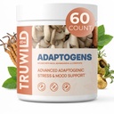 TruWild Adaptogen Blend with Cordyceps Maca Ashwagandha - Volledige Spectrum Mushroom Blend for Daily Support and Function, All Natural Formula with 7 Key Ingredients, 60 Capsules