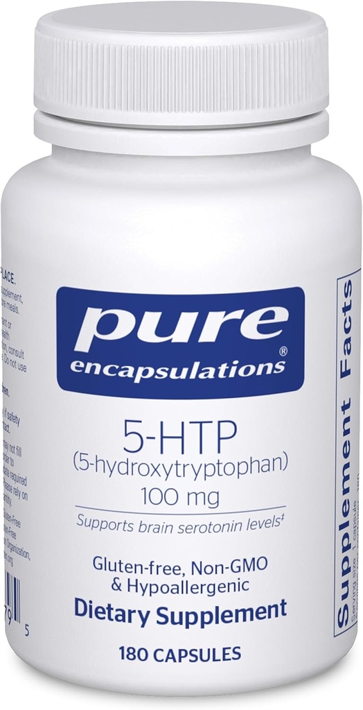 Pure Encapsulations 5-HTP 100 mg - Brain Health, Sleep Regulation & Appetite Support* - 5-Hydroxytryptofaan - Glutenvrij & non-GMO - 180 capsules