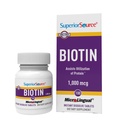 Superior Bron Biotin 1000 mcg. Onder de tong Quick Solution MicroLingual Tablets, 100 Tellen, Ondersteunt gezonde haren, huid en nagelgroei, helpt het ondersteunen van energie-metabolisme, niet-GMO