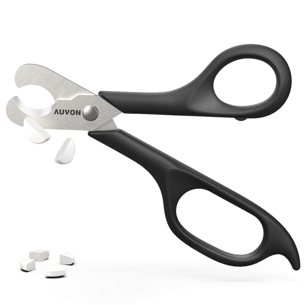 AOVON Schaar-Shaped Pill Cutter, Sharp Blade Pill Splitter voor gemakkelijk verdelen van de meeste 5-15mm vitamines, tabletten en medicijnen in de helft