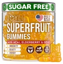Joyli Superfruit Gummies - Sugar-Fruit Multivitamine Gummy's voor volwassenen - Natuurlijke Gummy Vitaminen voor vrouwen & mannen met Goji, Vlierbes, Vitaminen A, C, D & E - Ondersteunt Immuniteit, Digestie & Energie