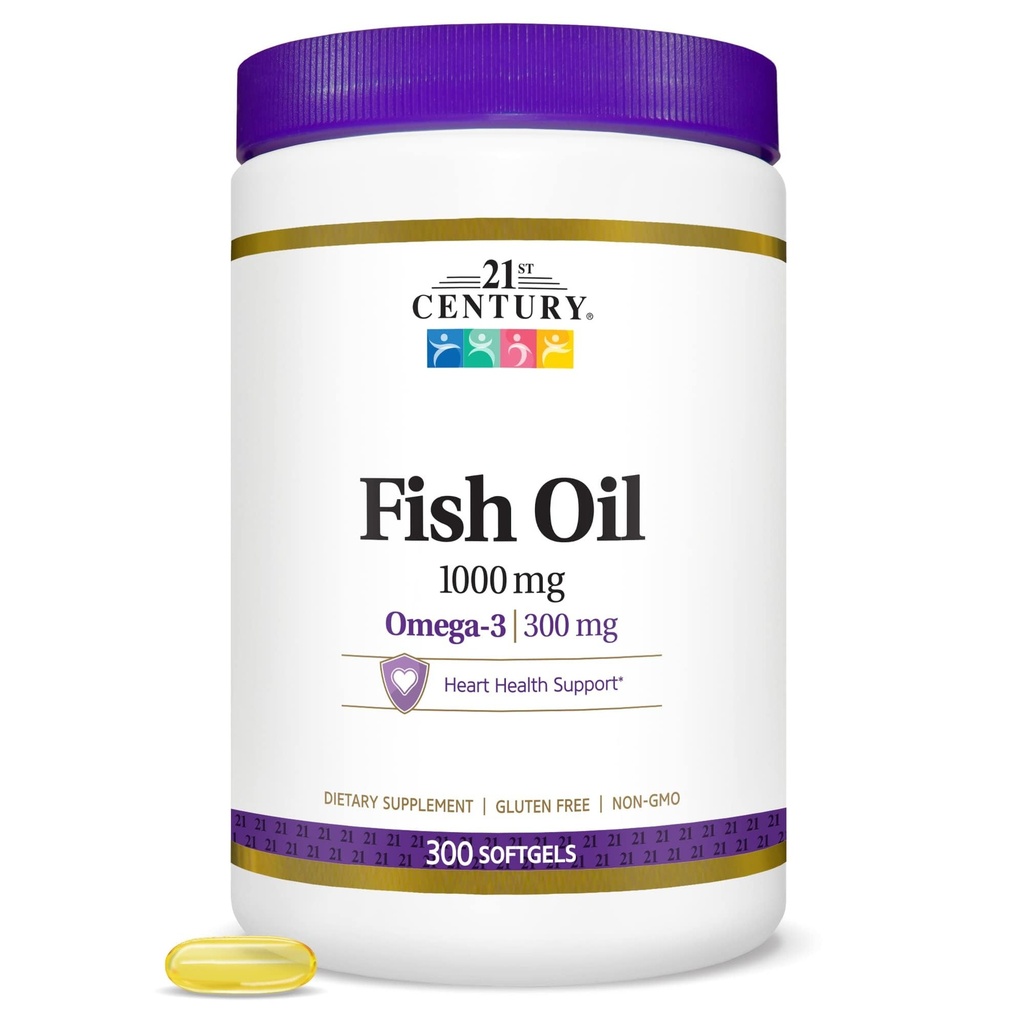 21st Century Fish Oil 1000 mg Softgels, 300 Tellen