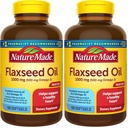 Nature Made Flaxseed Oil 1000 mg, Dieetsupplement voor Heart Health Support, 180 Softgels (pack van 2)