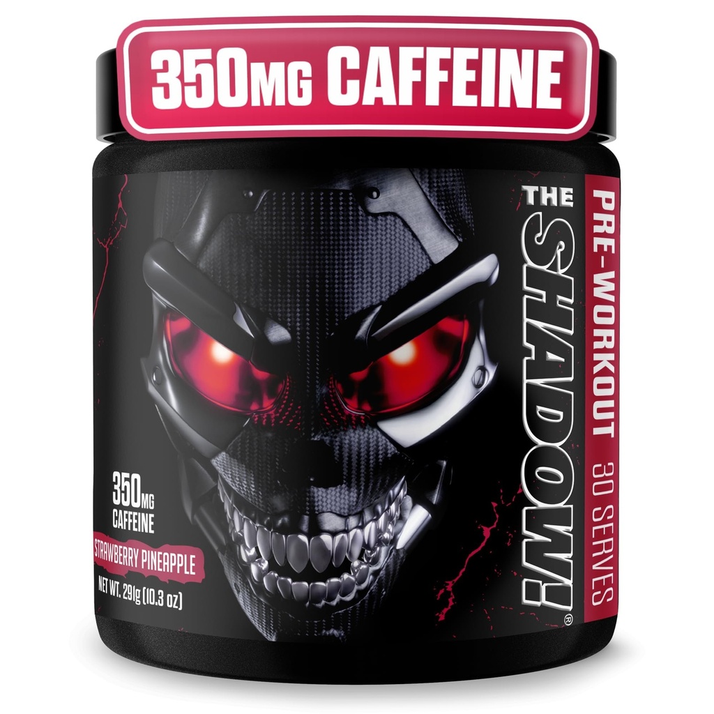 JNX SPORTS The Shadow! 350mg Cafeine Hard Core Preworkout - Strawberry Ananas 30 Servings 