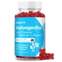 Gummies Ashwagandha avec L-theanine, supplément de racine Ashwa Gummy pour les femmes hommes, 60 Gummies mixtes aromatisés Berry