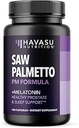 Zag Palmetto PM voor mannen met Melatonine 3mg - Night Time Prostate Health Supplement voor Blaas en Slaap Ondersteuning - Verminder de urinefrequentie - 100 Telling - Vegan, niet-GMO Capsules - Meer dan 3 maanden Levering