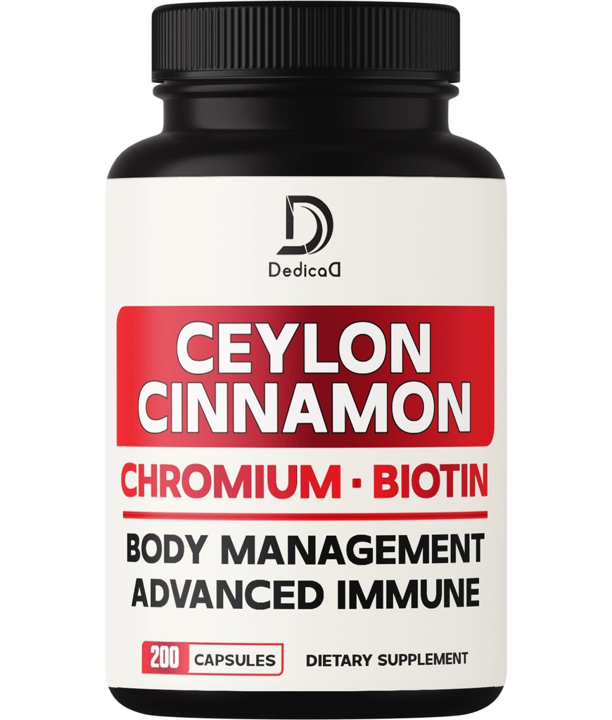 13in1 Ceylon Cinnamon Capsules - 200 Capsules met Chroom Picolinaat, Biotine, Grape Seed, Vlierbes & More
