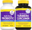 InnovixLabs Multi Probiotic & Curcumin Bundle Multi-Strain Probiotic (60 Time-Release Capsules) Turmeric Curcumin (100 Time-Release Tablets). Ondersteunt Gut en Immune Health. *