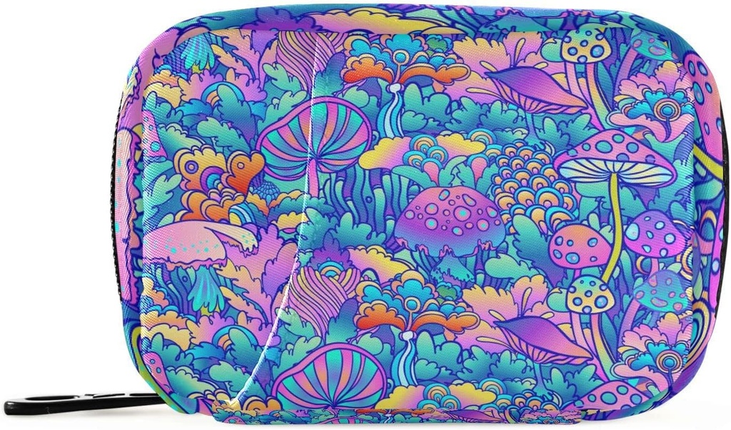 Paddestoel Kleurrijke pil Box 7 Dag pil geval reis pil Organisator tas met rits draagbare Wekelijkse Vitamine Medicine supplement houder Pouch Bag