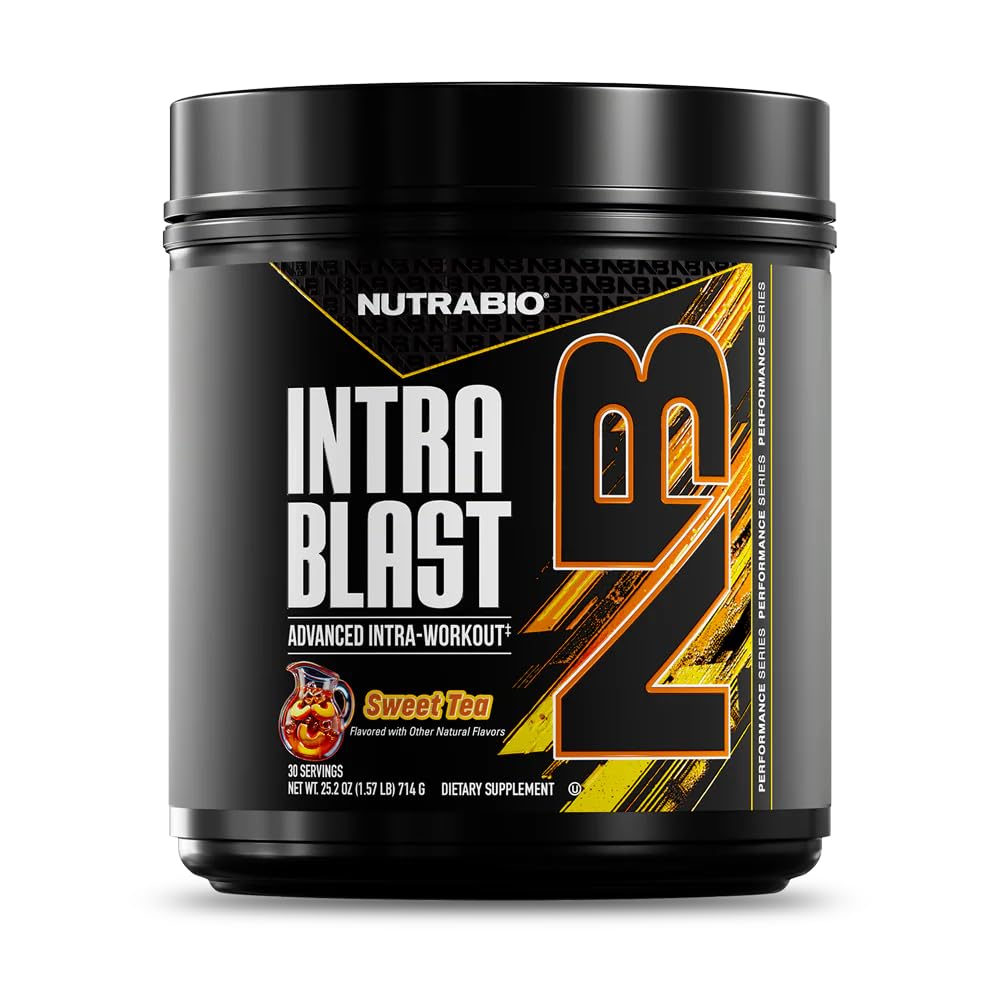 NutraBio Intra Blast Bcaa Powder Amino Acid Supplement, Electrolyte & Hydration Blend, Intra, Pre Workout & Muscle Recovery, 20g Eaa Amino Acids Powder, 5g Glutamine- Zoete Thee, 30 Serveren