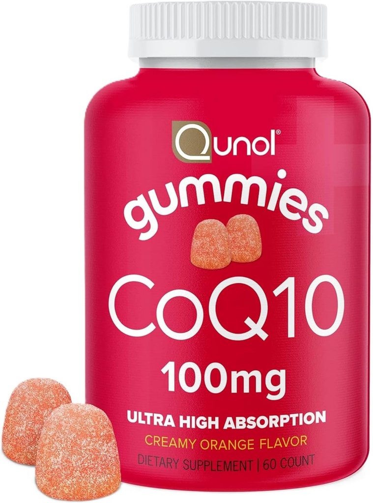 Qunol CoQ10 Gummies door Qunol, 100 mg, Delicious Gummy Supplementen, Helpt Ondersteuning Hart Gezondheid, 60 ct