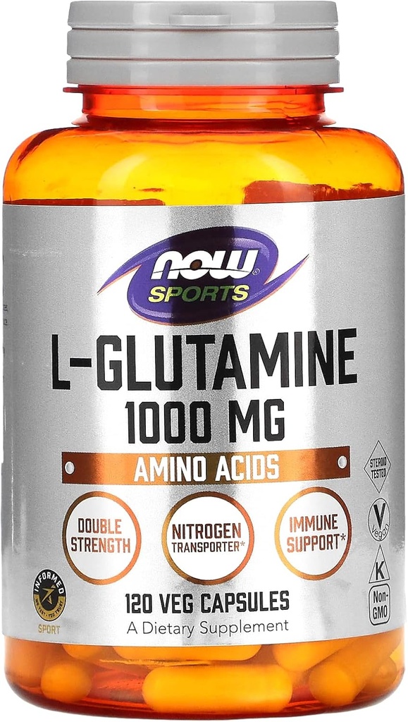 NOW Foods Sports, L-Glutamine, 1000 mg, 120 Veg Capsules