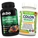 Biologische Superfood Greens & Fruit Supplementen - Colon Cleanse Detox Formula for Intestinal Bloating - Green Veggie Powder Blend Plantaardige Voedingsmiddelen & Constipatie Relief Supplement Gut, buik, maag