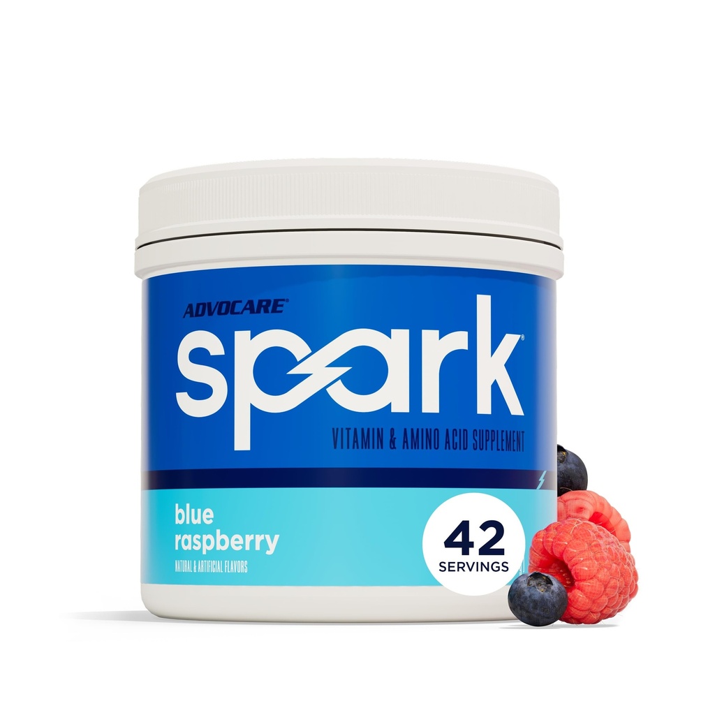 Advocare Spark - Energiedrankmix - Vitamine & Aminozuursupplement - Ondersteunt energie & focus - Draagbare Immuunondersteuning - Suikervrije - Blauwe Raspberry (10,5 oz)