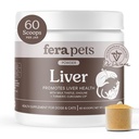 Fera Pets leversupplement voor honden & katten met melkdistel, choline & turmeric - biologische botanica - verbetert de leverfunctie, immuniteit, ontgifting, & metabolische functie - poeder - 60 scoops