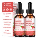Magnesium Glycinate Liquid Drop - Triple Absorptie Supplement ter ondersteuning van zenuwen, slaap, rust, hart, spieren * -Suikervrij met Kalium, L-Theanine, Zee Moss, Vitamine B,C,D3, K2-2Pack