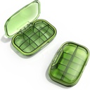 6 Compartiment Travel pil Box, pil Organizer Vocht Proof pil geval, kleine pil Box voor Pocket portemonnee, Daily Portable Medicine Vitamine Box, Fish Oil Box, Supplement Box(Groen)