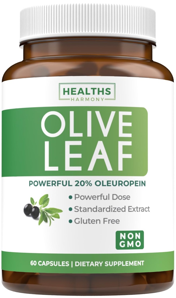 Super sterkte Olive Leaf Extract Capsules - Vegan Non-GMO 750mg Olive Extract met 20% Oleuropein Antioxidant Supplement voor Immunity Skin and Heart Health Ondersteuning - Made in The USA (2 month supply)