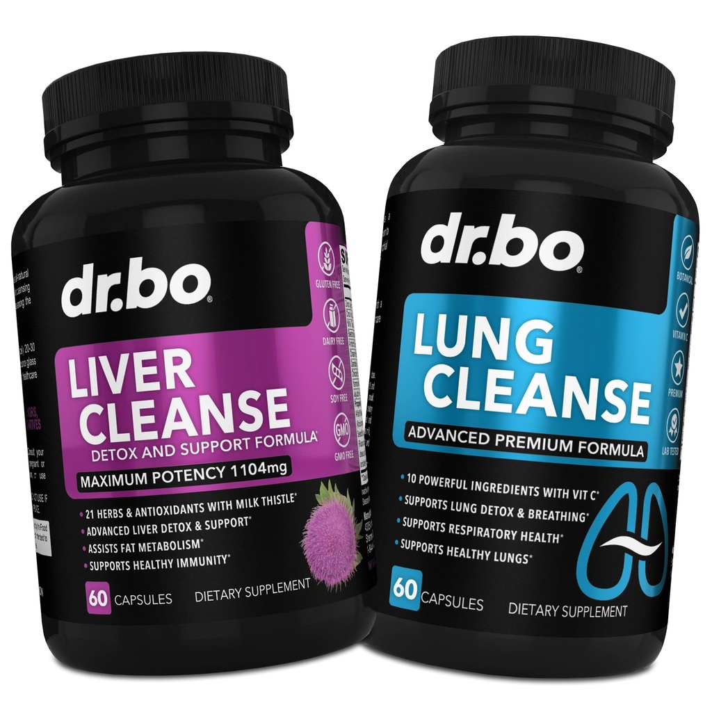 DR. BO Leverreiniging & Lung Support Pillen - Herbal Cleanser Formules ter ondersteuning van lever & Lung Health