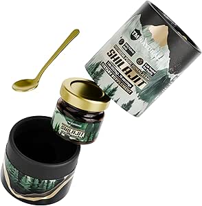 Silajit Resin - 75% Fulvinezuur, 85+ Trace Minerals, ondersteunt vitaliteit en uithoudingsvermogen - Inclusief stalen lepel, 30g, Lab getest op zuiverheid