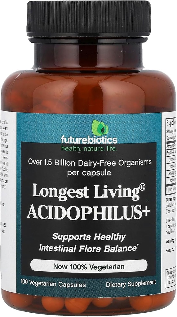 Futurebiotica Langste levende Acidophilus Plus Capsules, 100-Count