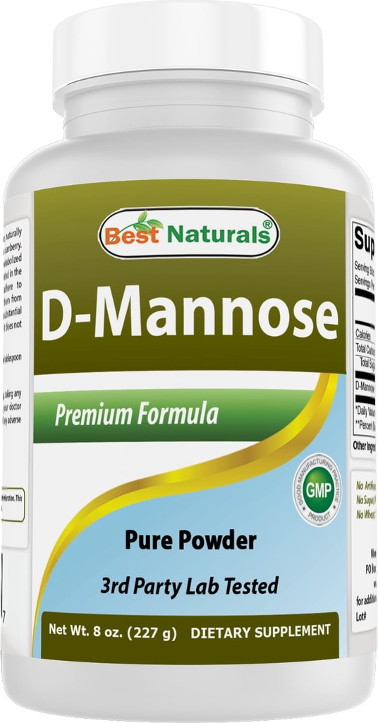 Best Naturals D-Mannose Pure Powder - Urinaire Tract Cleanse Supplement - 8 OZ