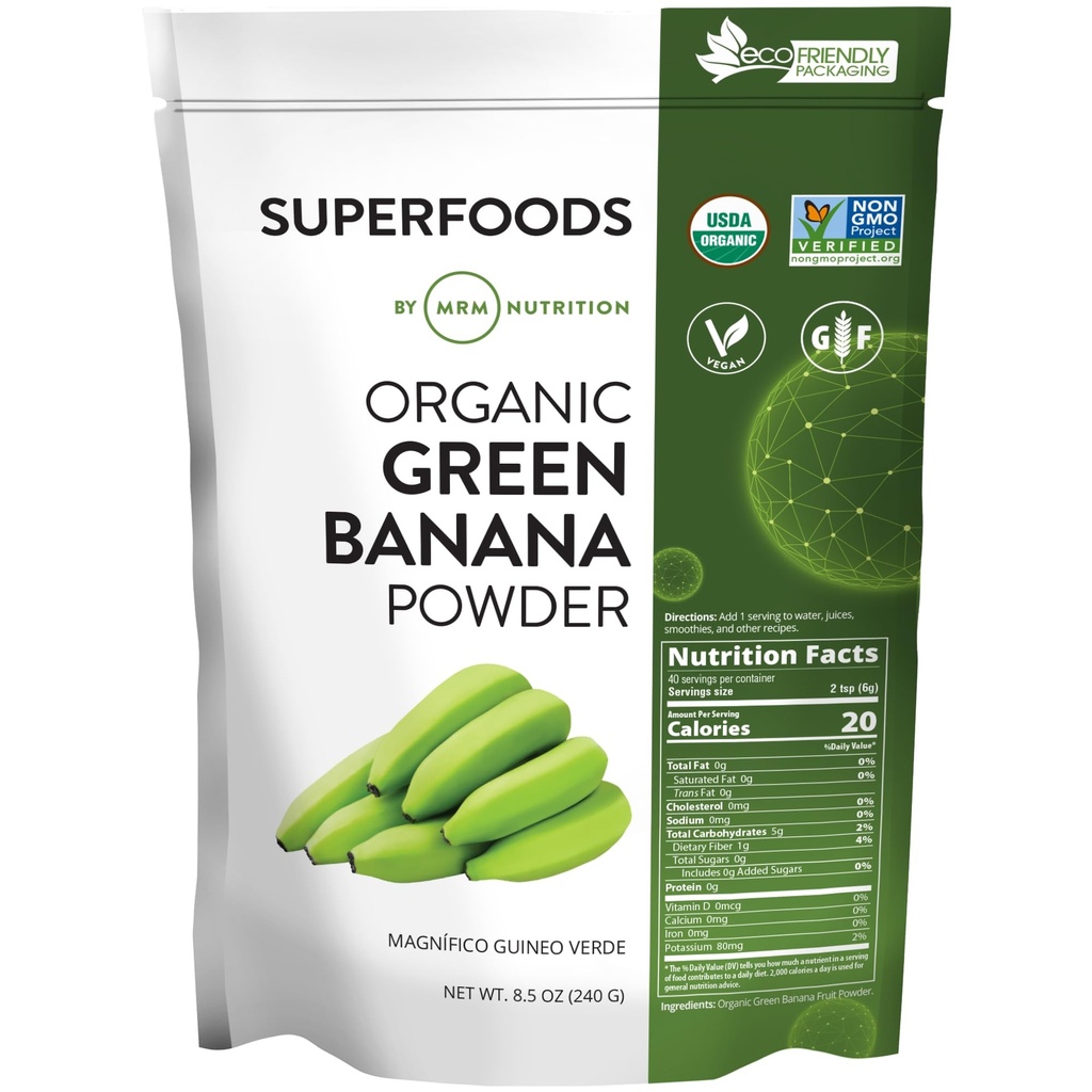 MRM Voeding Biologische Groene Banaan Poeder 
