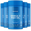 Visoliesupplementen met Omega 3 vetzuren (5 flessen, 120 softgels) - Hoge EPA, DHA, & IFOS Visolie Pillen ondersteunen Hart & Joint Health - Burpless Fish Oil bevordert hersenfunctie