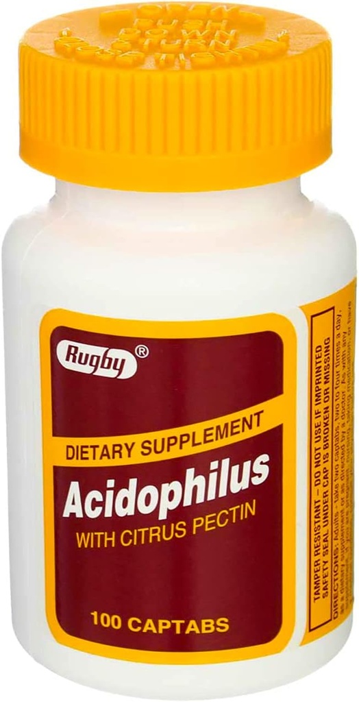 Rugby Acidophilus Extra Strength w/L-sporogenes 100 Captabs by Rugby