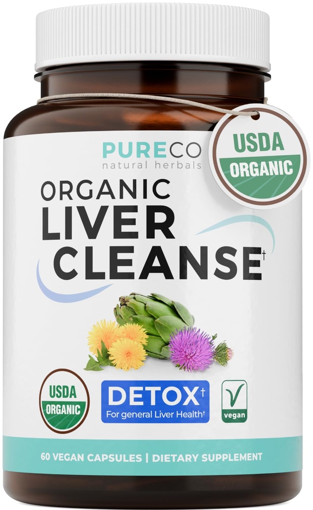 USDA Organic Milk Thistle and Dandelion Root - Silymarin Milk Thistle Liver Detox Cleanse Formula with Artichoke Extract for Comprehensive Liver Support - Vegan Non-GMO & Lab Verified (1 maand levering)