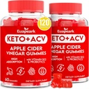 Apple Cider Vinegar Gummies, Keto ACV Gummies met Probiotica, Vitamine B12 & Keto Ondersteuning, 2000 mg ACV met Moeder voor spijsvertering, Metabolisme, Reiniging & Detox Diet, Vegan, Lage Suiker, 120 Telt