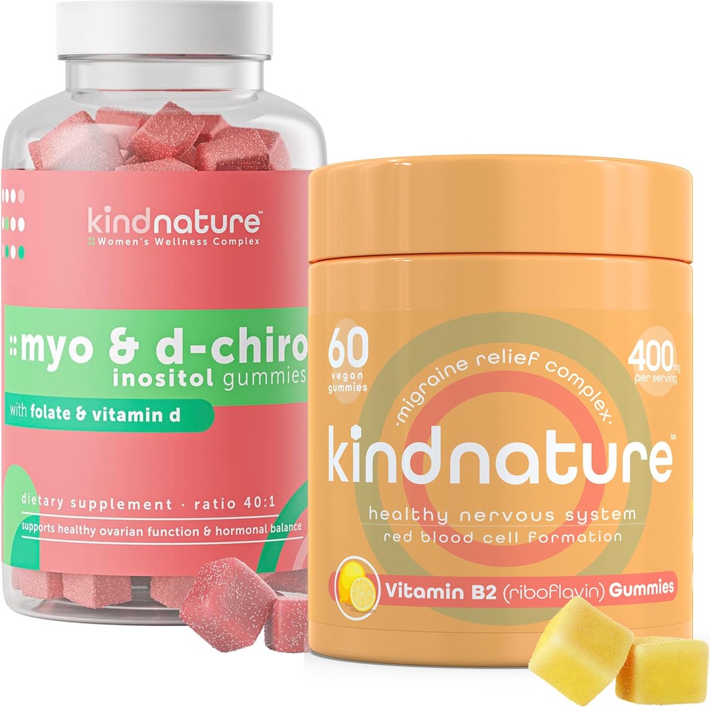 aardnatuur Myo-Inositol & Vitamine B2 Wellness Bundle - Hormonale balans, Migraine Relief & Energy Support Gummies