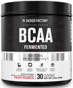Ge Jacked Factory BCAA Powder (gefermenteerd) - 6g vertakte keten essentiële Aminozuur supplement voor verbeterde spierherstel, verminderde vermoeidheid, verhoogde sterkte, spiergroei - 30 porties, fruit punch