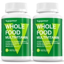 Vegan Whole Food Multivitamine voor mannen, Gemethyleerde Multivitamine voor mannen en vrouwen, Biologische Fruit en Veggies Supplement, Herb & Mushroom Blend, Plant Omega's, Alle Natuurlijke, Niet-GMO, 180 Tellen