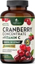 Pilules de supplément de canneberge 25 000mg - Canneberge à haute teneur en vitamine C pour les femmes et les hommes, soutien de santé de piège urinaire, sans sucre, sans gluten, sans OGM, extrait concentré de canneberge - 120 capsules