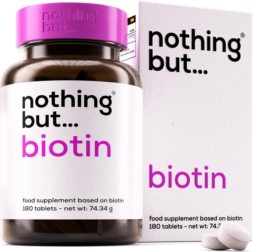 Biotine tabletten voor haargroei 10000 mcg - Biotine Haargroei Vitaminen voor haarverlies - Biotine Haar, huid en nagels Vitaminen voor vrouwen en mannen - Metabolisme Ondersteuning Supplement - 180 Vegan tabletten