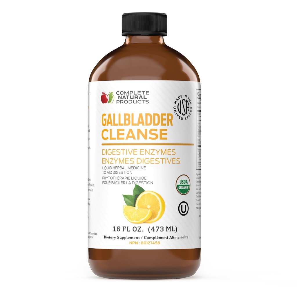 Complete Natural Gallblad Complete - Liquid Supplement voor Gallblad Ondersteuning, Lever Reiniging, en Digestieve Gezondheid met Apple Cider Vinegar, Kurkuma, Beet, Digestieve Enzymen, Melkdistel - 16oz