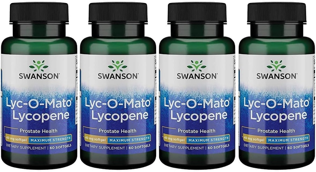 Swanson Super-Strength LYC-O-Mato Lycopene 40 Milligrams 60 Sgels (4 Pack)
